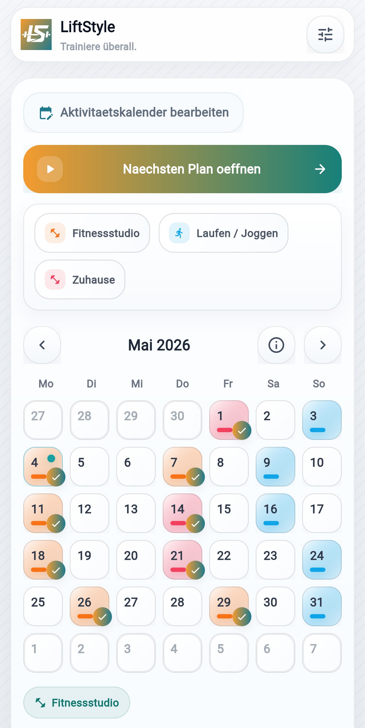 LiftStyle-Kalender