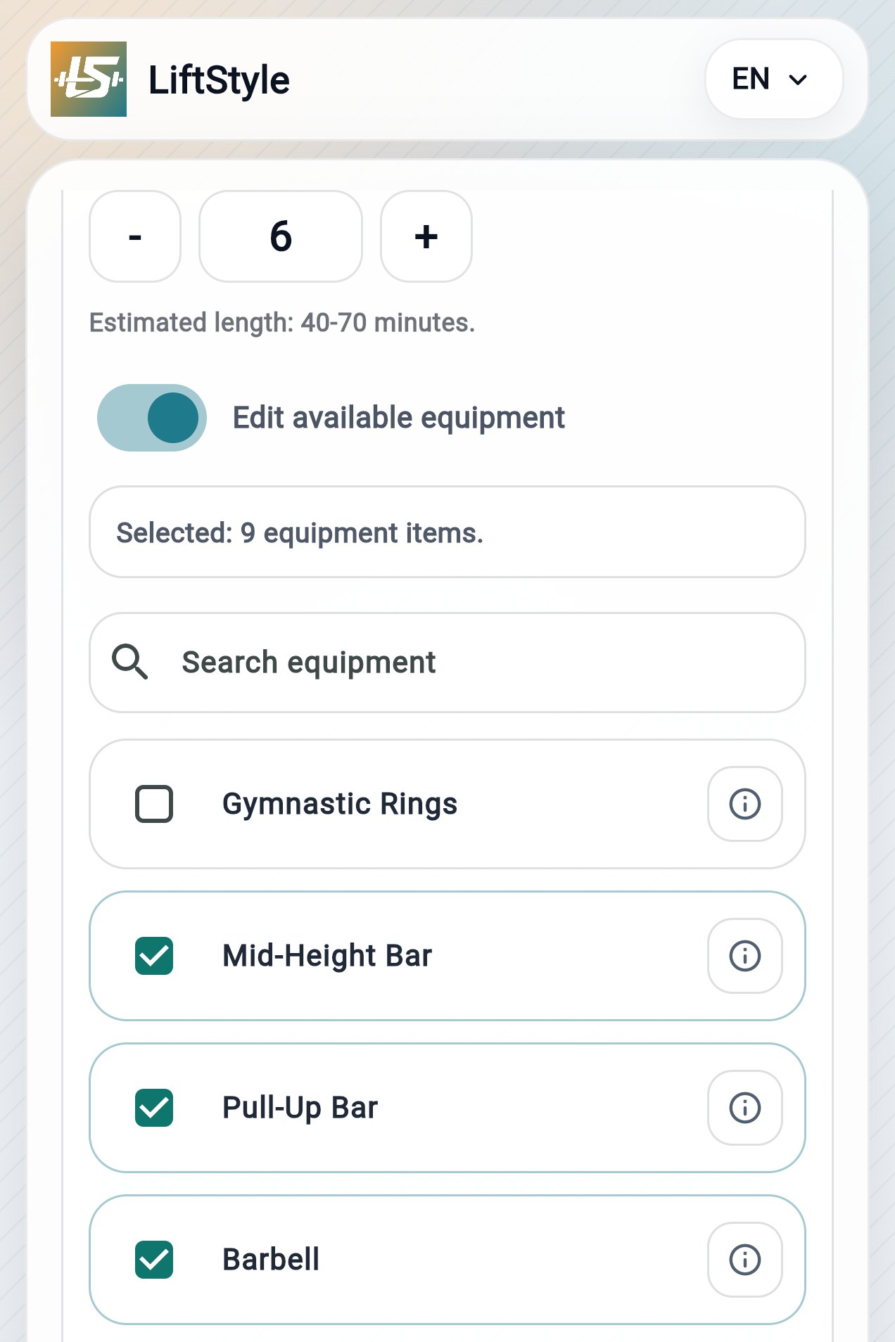 Step 3: Equipment