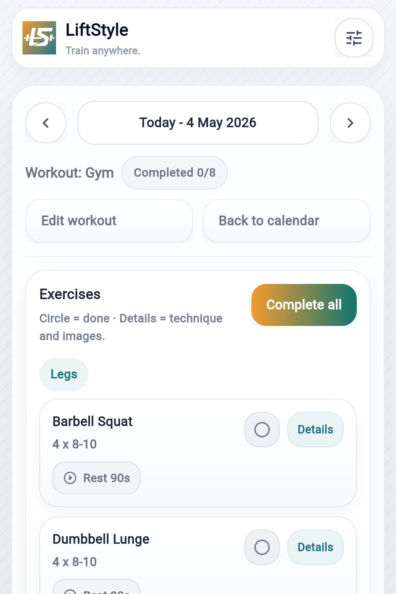 Exercises to follow