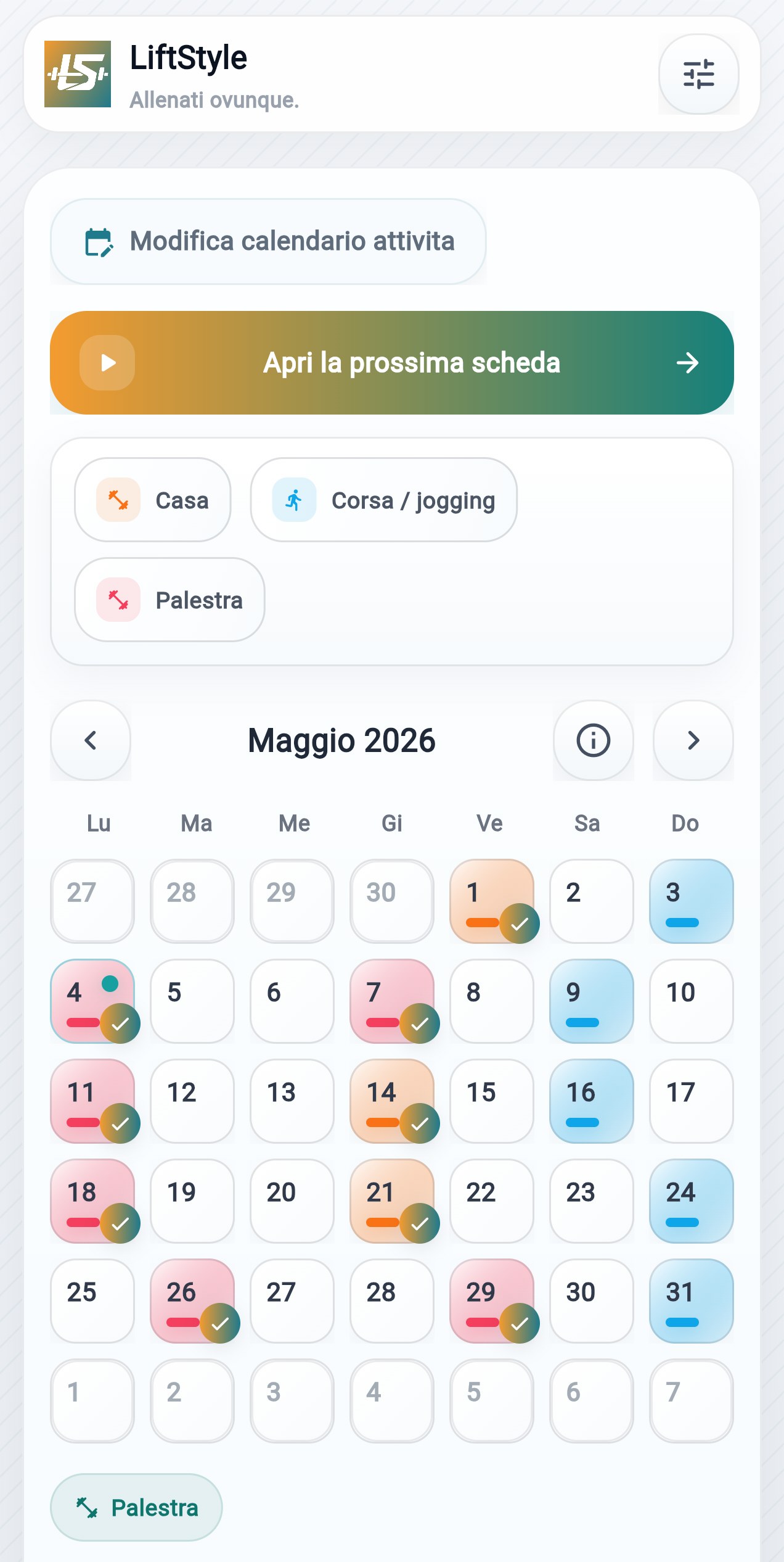 Calendario LiftStyle